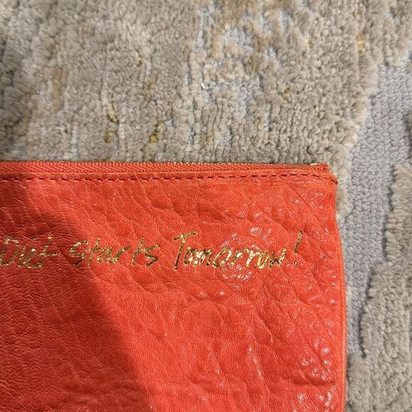 REBECCA MINKOFF Small Orange Graphic Pouch in EUC - Picture 3 of 7